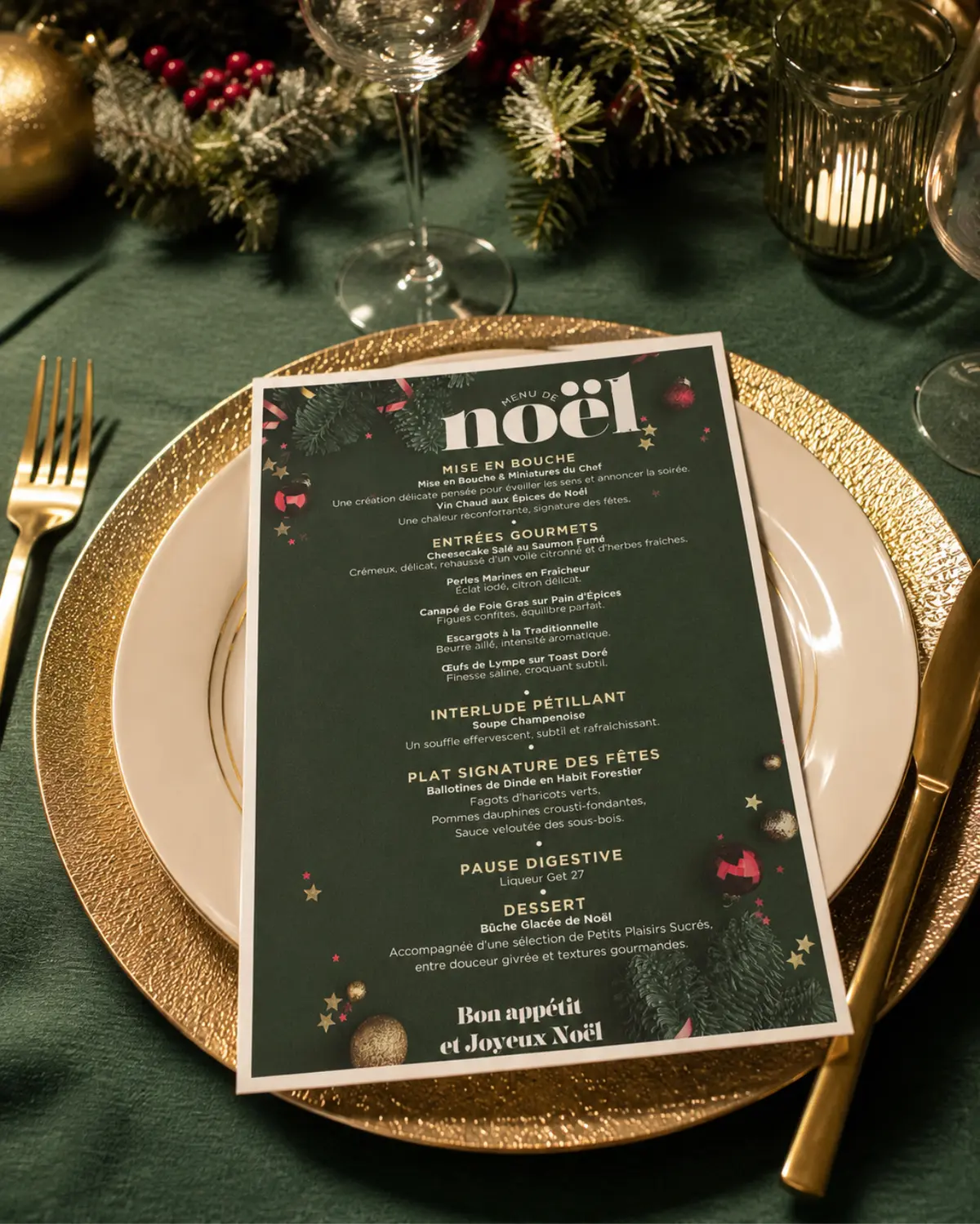Un menu de Noël à sa table